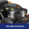 The front of a lawnmower