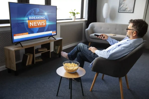 Man watching television Wevo